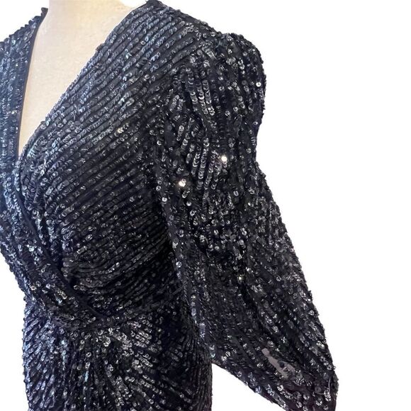 NWT‎ Mac Duggal Midnight sequin midi dress style 5578 size 8 women's - Picture 8 of 16